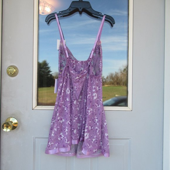 NWT sheer floral nighty panty set embroidered & sequin accents size S - Picture 8 of 14